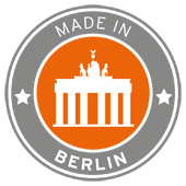 Unser Service kommt aus Berlin. Siegel: Made in Berlin