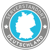 Ihre Daten werden nach dem deutschen Datenschutz konform behandelt. Siegel: Serverstandort Deutschland